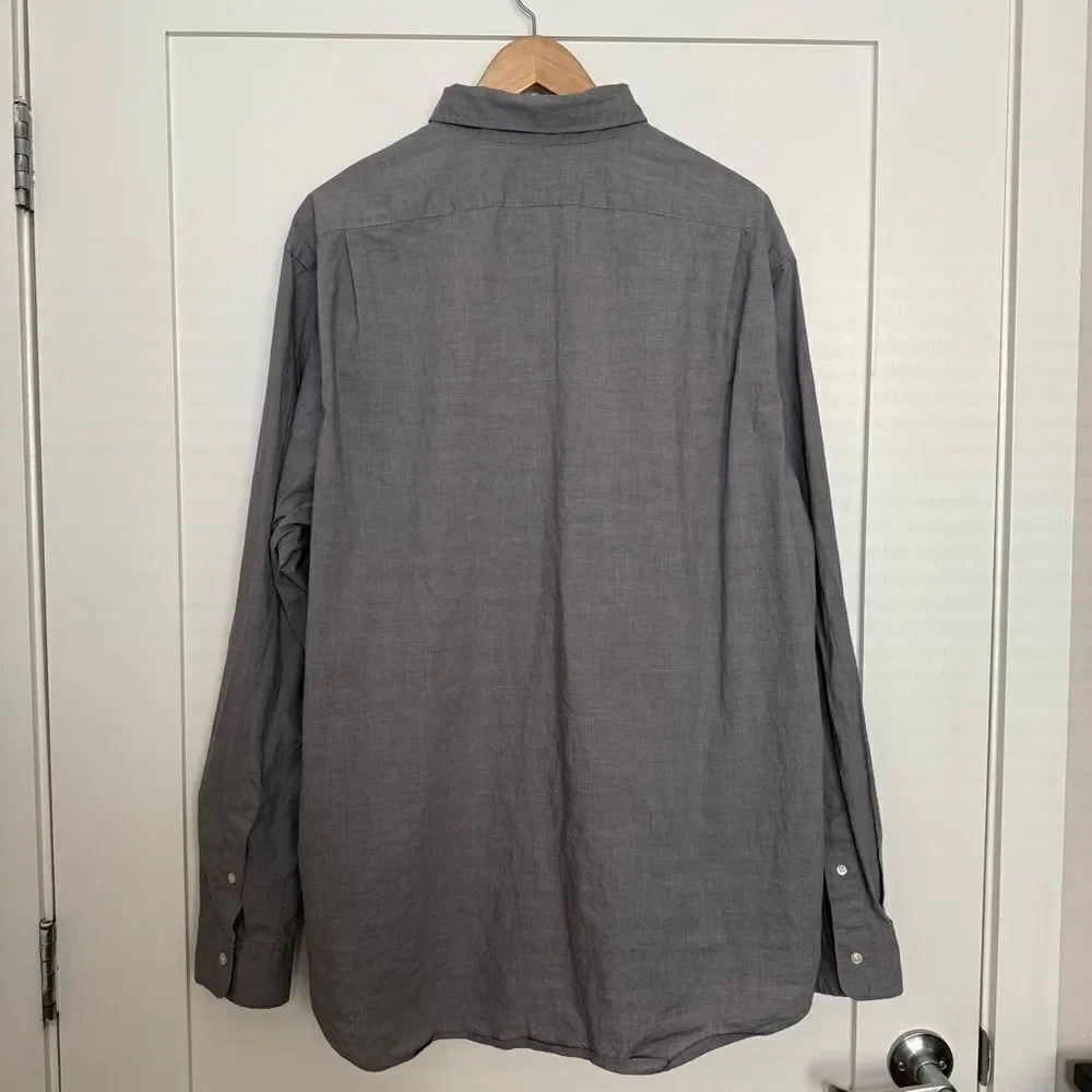 Polo Ralph Lauren Shirt Mens XXL Gray Classic Fit Button Up Long Sleeve Career